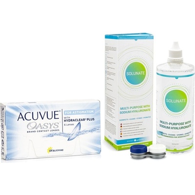 Johnson & Johnson Acuvue Oasys for Astigmatism 6 čoček + Solunate Multi-Purpose 400 ml s pouzdrem