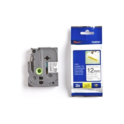 páska BROTHER TZS131 čierne písmo, transparentná páska extra lepivá ADHESIVE Tape (12mm) (TZES131)