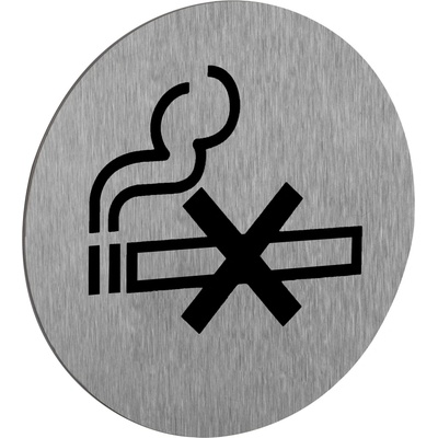 Walteco Symbol "Zákaz fajčenia", priemer 75mm, nerez, samolepka , 20873