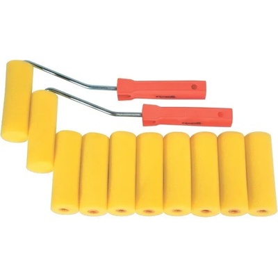 SPARTA Комплект бояджийски: ролки дунапренени мини, 100 mm, D 35 mm, за дръжка D 6 mm, 10 бр. + 2 др. SPARTA