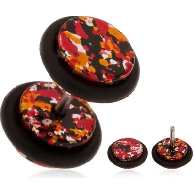 Šperky eshop akrylový falešný piercing do ucha různobarevné skvrny na povrchu PC02.25