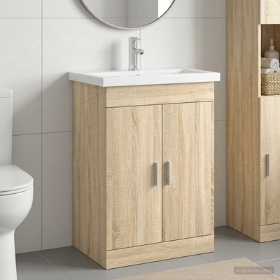 vidaXL Комплект мебели за баня Дъб сонома 61 x 40 x 84, 5 см (3404352)