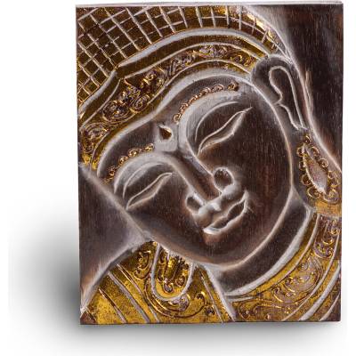 Budha na doske 25x20 cm - drevorezba