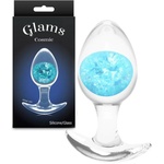  Анален плъг с бляскаво стъклено ядро, 9, 5см. - Cosmic Glams Medium Blue (NSTOYS1246)