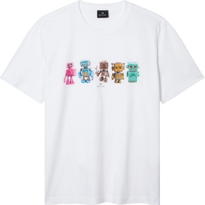PS Paul Smith Тениска PS Paul Smith Men's Robot Graphic Print T-Shirt - White 01