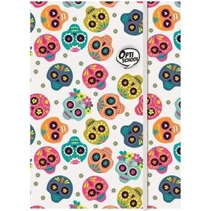 OPTISCHOOL Палпана с гумена обложка, картон, A4, OPTISCHOOL „Skull 27IGM00-006 (27IGM00-006)