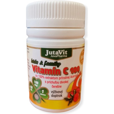 Jutavit Vitamin C 100 s extraktom prírodnej Aceroly kids 60 kapsúl