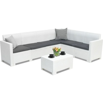 BICA Техноратанов ъглов диван в комплекта Nebraska Corner Max 6 бяла Bica (BC9075-90195BL)