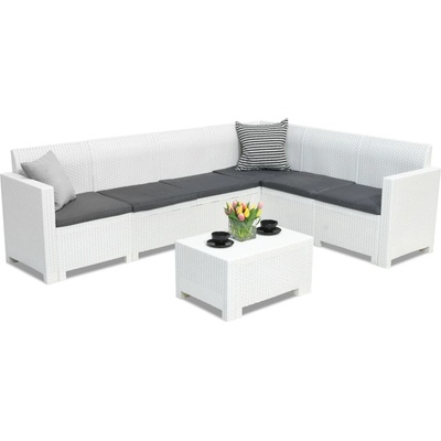 BICA Техноратанов ъглов диван в комплекта Nebraska Corner Max 6 бяла Bica (BC9075-90195BL)