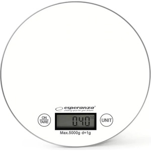 Esperanza Кухненска везна Esperanza EKS003KW, ТАРА, LCD дисплей, 5 кг, Бял Кухненски везни
