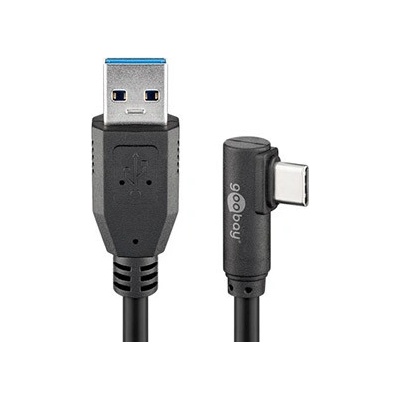 Goobay 11.92.9073 USB 5Gbps, USB3.0 A(M) - USB C(M), lomený, 2m, černý