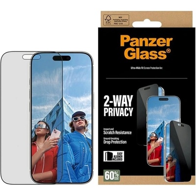 Panzer 2-way privacy ultra-wide easyaligner защитно стъкло за екран, устойчиво на надраскване + рамка, black pg25586 (pg25586)