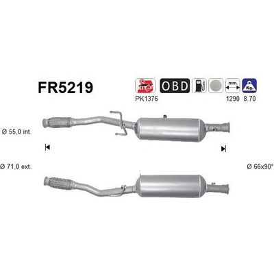 Filtr sazových částic, výfukový systém AS FR5219