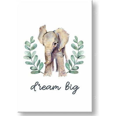 Papilora Obraz sloníka na plátne do detskej izby — Dream Big - 30x40 cm