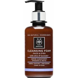 APIVITA Практична кремообразна пяна с маслина и лавандула , Apivita Foam Cleanser Face & Eye with Olive & Lavender 200ml