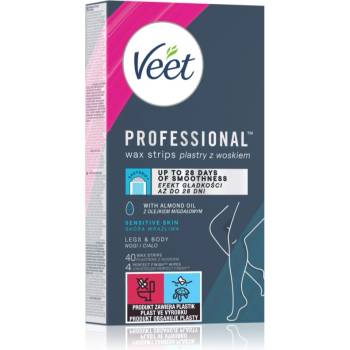 Veet Professional Sensitive Skin восъчни ленти за епилация за чувствителна кожа 40 бр