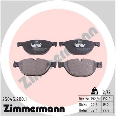 Sada brzdových platničiek kotúčovej brzdy ZIMMERMANN 25045.200.1