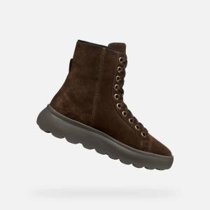Geox Тъмнокафяви дамски боти Geox Spherica EC4.1 Geox | Kafyav | ЖЕНИ | 40