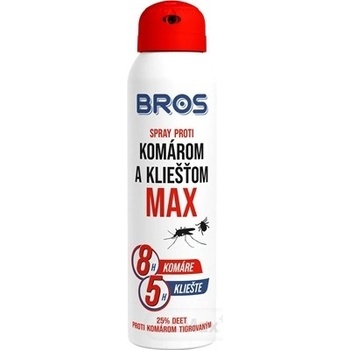 Bros Max repelent spray proti komárom a kliešťom 25% DEET 90 ml