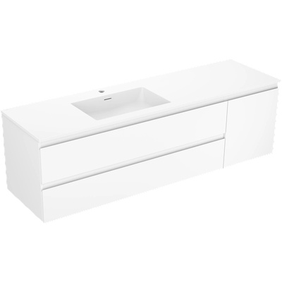 Mexen Orio шкаф за баня 160 см с мивка Отис ляв, 2S, 1D, бял мат - 91A13-16047-3-BBFFF01-W18L01 (91A13-16047-3-BBFFF01-W18L01)