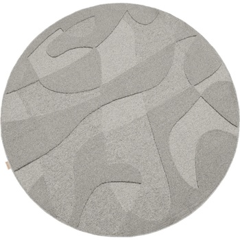 Agnella Сив вълнен кръгъл килим ø 160 cm Morphic Botanica - Agnella (5901760413947)