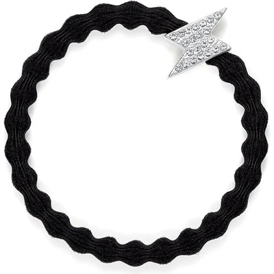 By Eloise London Silver Diamanté Bolt Black