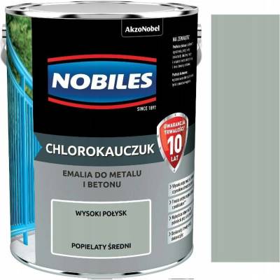 Email Nobiles chlorokaučuková šedá 5 l lesk, pro venkovní použití
