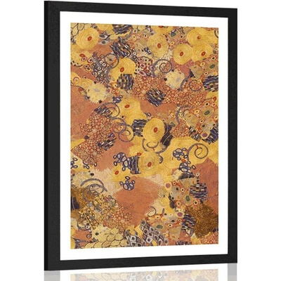 Plakát s paspartou abstrakce inspirovaná G. Klimtem - 30x45 no frame