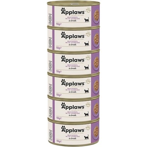 Applaws Консерва за котки с скумрия и сардини в бульон 6 x 156 г