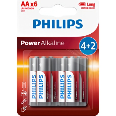 Philips Power Alkaline AA 6KS LR6P6BP/10
