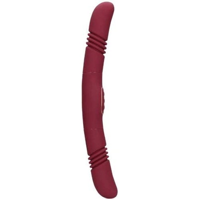 Loveline Двойно вибриращо дилдо с тласъци "loveline pleasure red" 33 см
