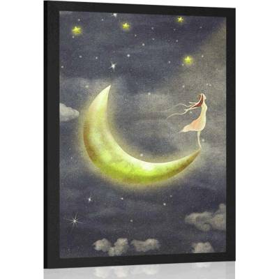 Plakát dívka na měsíci - 60x90 no frame
