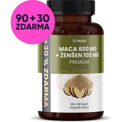 MOVit Energy Maca 600 mg + Ženšen 100 mg 120 kapslí