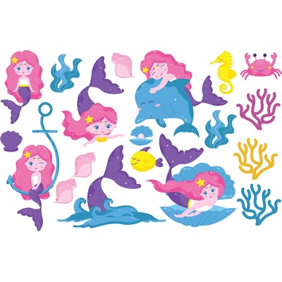 Art gift Нано стикери за детска стая - Русалки