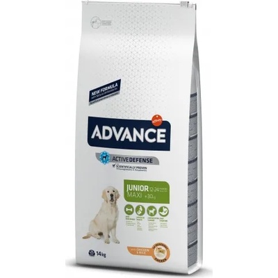 Affinity Advance Dog Maxi Junior - пиле и ориз, високачествена храна за подрастващи кученца от едрите породи от 12 до 24 месеца, Испания - 14 кг