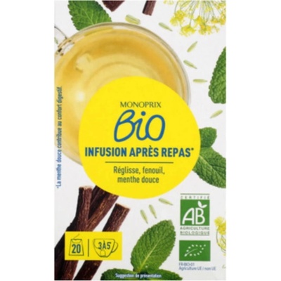 Monoprix Biologique BIO Čaj určený ke konzumaci po jídle 20 sáčků