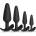 Paloqueth Long. Session Analplug Set from Skin-Friendly Silicone Black 4 pack