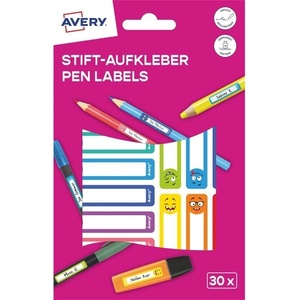 AVERY RESMI30S училищни етикети с ръкописен текст 50x10 mm 30 цвята химикалки (RESMI30S)