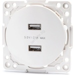 Aigostar - безрамкова USB захранваща розетка 2x USB-A, бяла (AI2748)