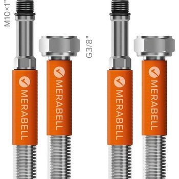 MERABELL Aqua, hadica vod. batéria, G3/8"–M10x1 dlhý závit-2ks+perlátor ,dĺžka 50cm M0014