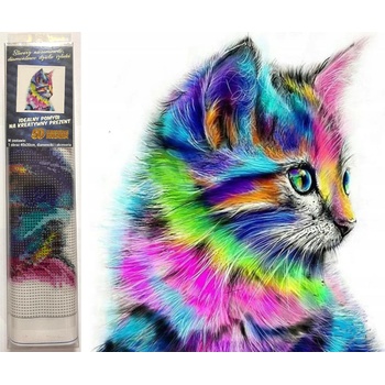 Norimpex - Puzzle Diamant painting: Rainbow kitten 30x40cm - 1 - 39 piese