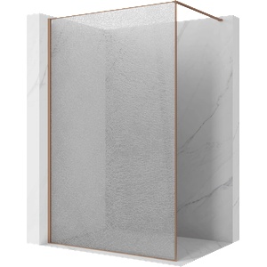 Mexen Kioto душ преграда Walk-in 140 x 200 см, прозрачен crackle 12 мм, матиран мед (800-140-101-65-04-X)
