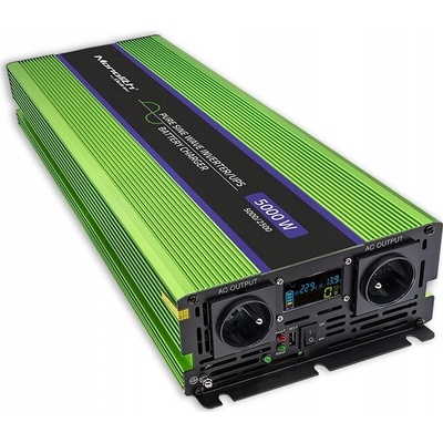 Qoltec 51944 12V/230V, 2500W/5000W čistý sinus s funkcí UPS, LCD display