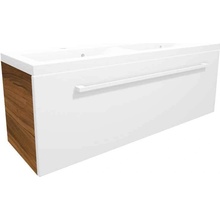 Bathcom BRAVO PLUS 120 BPU1200109 skříňka s umyv. bílá vysoký lesk/ořech 1202x390x445