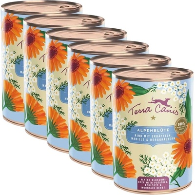 Terra Canis Alpine Blossoms - Говеждо с картофи, кайсии и планински билки 6 x 400 г
