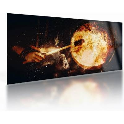 Sklenený obraz - Šamanská bubon, jednodielne 100x50 cm na skle