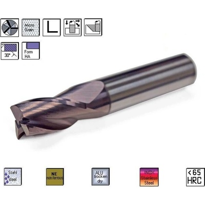 SK rohová fréza pr. 14,0 x 20,0 mm 3bř. 30° TiAlN , CERANIT 75.1400