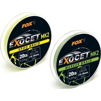 Fox Šnúra Exocet MK2 Marker Braid zelená 300m 0,18mm 9,07kg