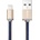 PlusUs LifeStar Handcrafted Lightning Cable - ръчно изработен сертифициран Lightning кабел за iPhone, iPad и iPod (25см. ) (син-златист)