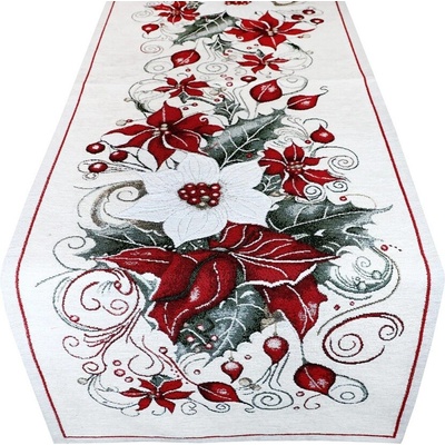 Mondo Vánoční Gobelínový běhoun Vánoční růže Chenille IT040 40x130cm